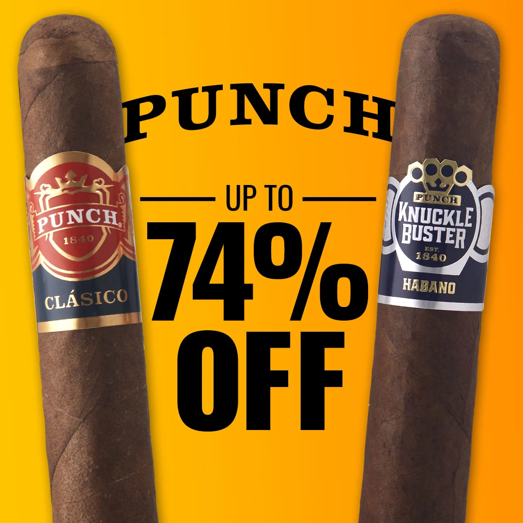 Knockout Prices on Punch Cigars: Boxes & 5-Packs DISCOUNTED up to 74% OFF! Only at Famous Cigars while supplies last!
