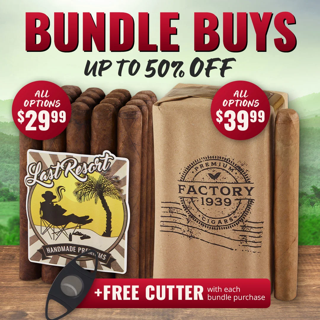Bundle Savings: Up to 50% OFF on Last Resort & Factory 1939 + FREE Cigar Cutter with purchase - Order now!
