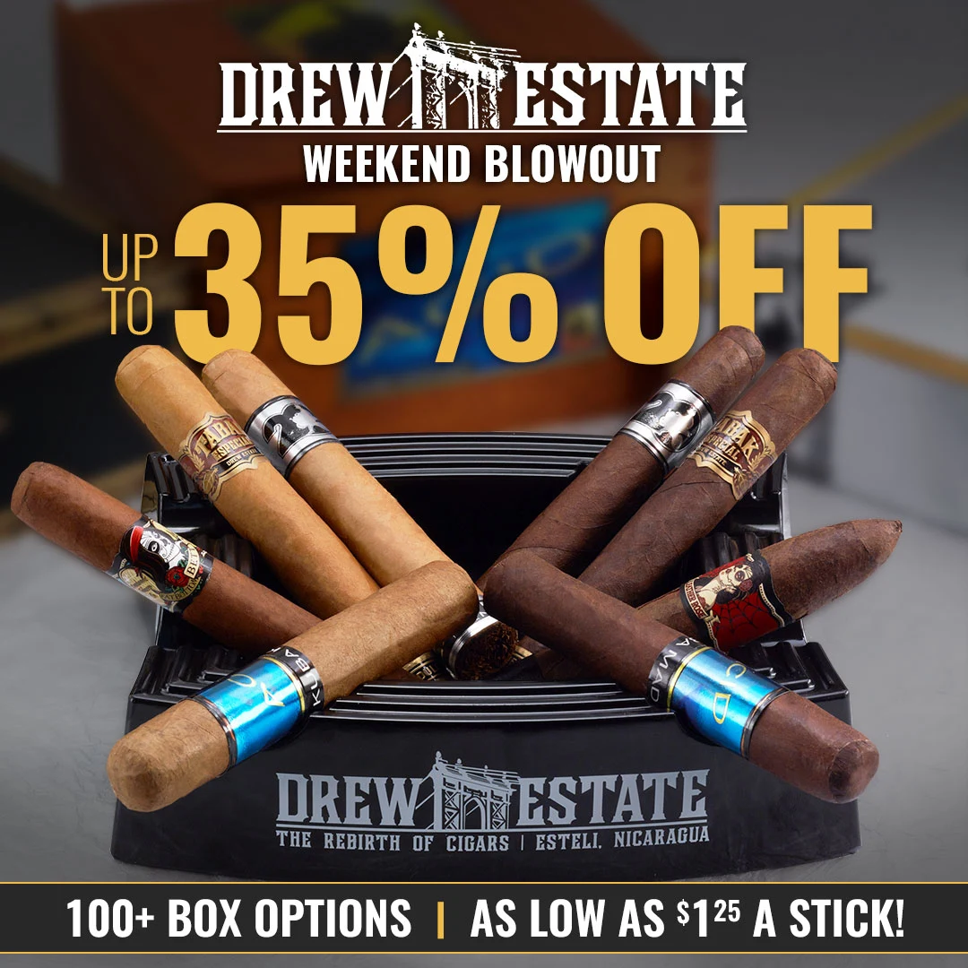 Drew Estate Weekend Savings! Save up to 35% Off on select Drew Estate Boxes - ONLY at Famous Cigars!