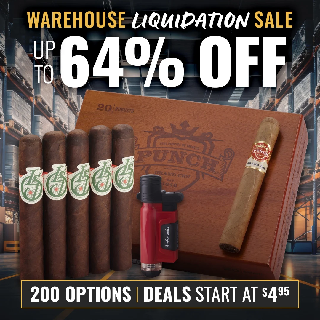 Massive Warehouse Markdowns: Up to 64% OFF on 200 selections of boxes, packs, cutters, lighters, & ashtrays!