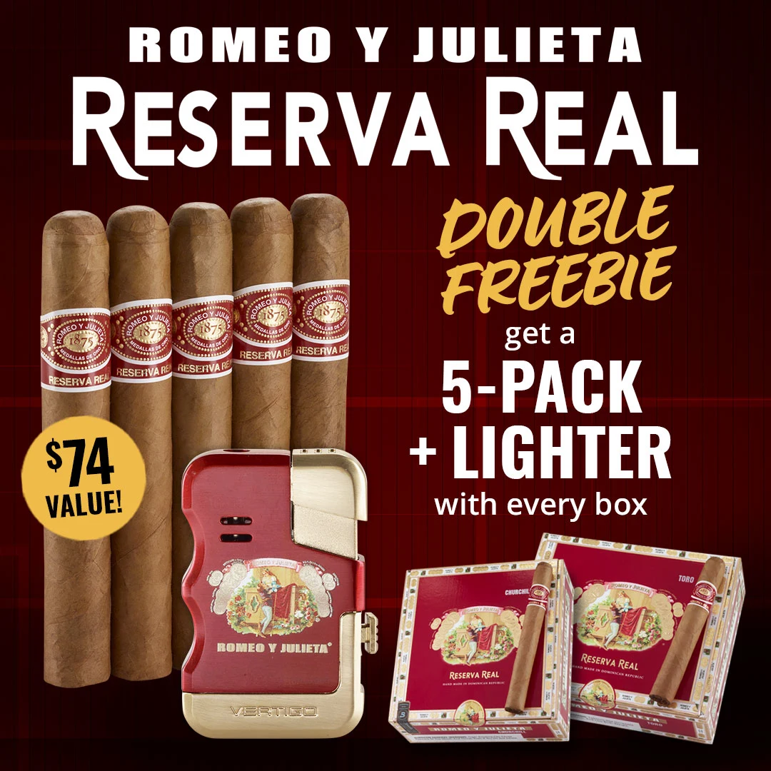 Romeo Double Up: Purchase Select RYJ boxes and get a FREE Romeo 5-pack + Lighter! Shop Now