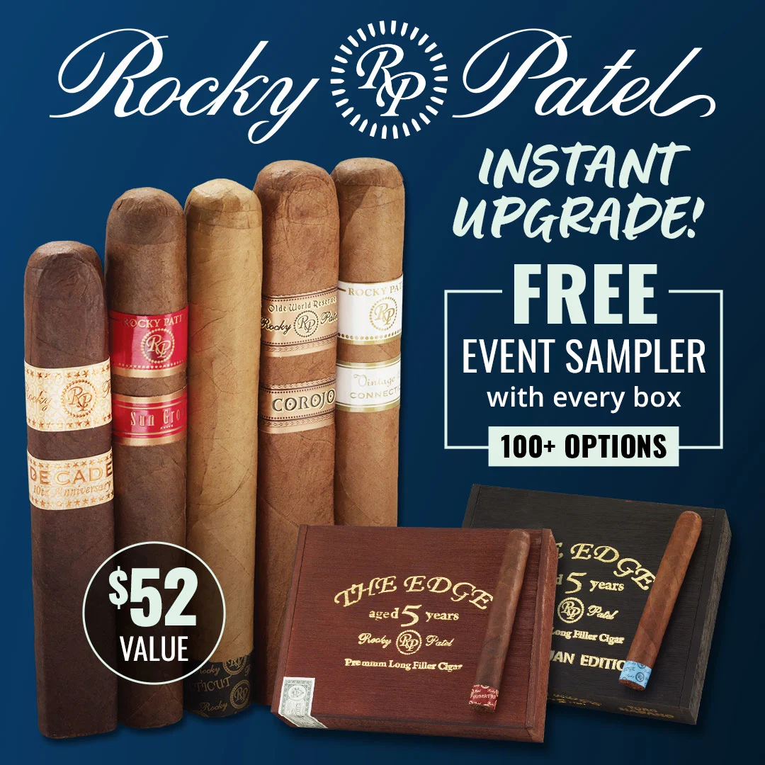 Rocky Patel Rewards! Get a FREE Rocky Patel Event Sampler with select Rocky Box buys! Shop now and save at Famous!