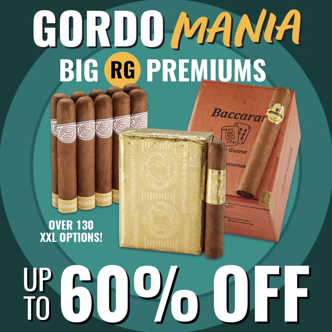 Large cigars are in! Shop and save up to 60% Off BIG Ring Gauge smokes! Only at Famous Cigars